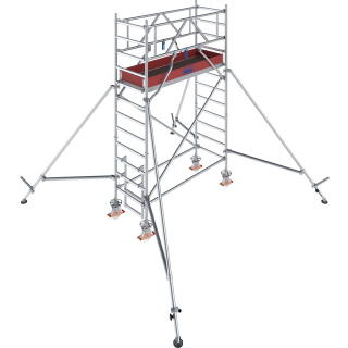 Aluminiowe rusztowanie jezdne Krause STABILO 1000 (2,00 × 0,75 m) – wysokość robocza 4,3–12,3 m
